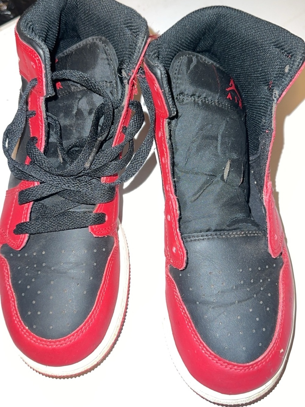 Nike Kids Black and Red High-Top Sneakers